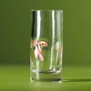 Anthro famous icon festive candy cane shot glass